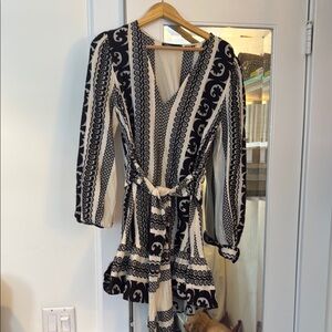 Devotion TWINS Black and White Patterned Dress